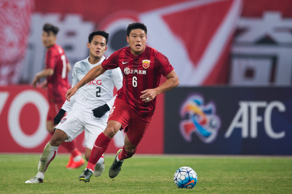 Shanghai china,February,09:cai,Huikang,(red),Of,Shanghai,Sipg,In,Action